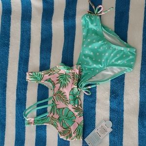 CAT AND JACK SIZE XS (4/5) TWO PIECE SWIM SUIT